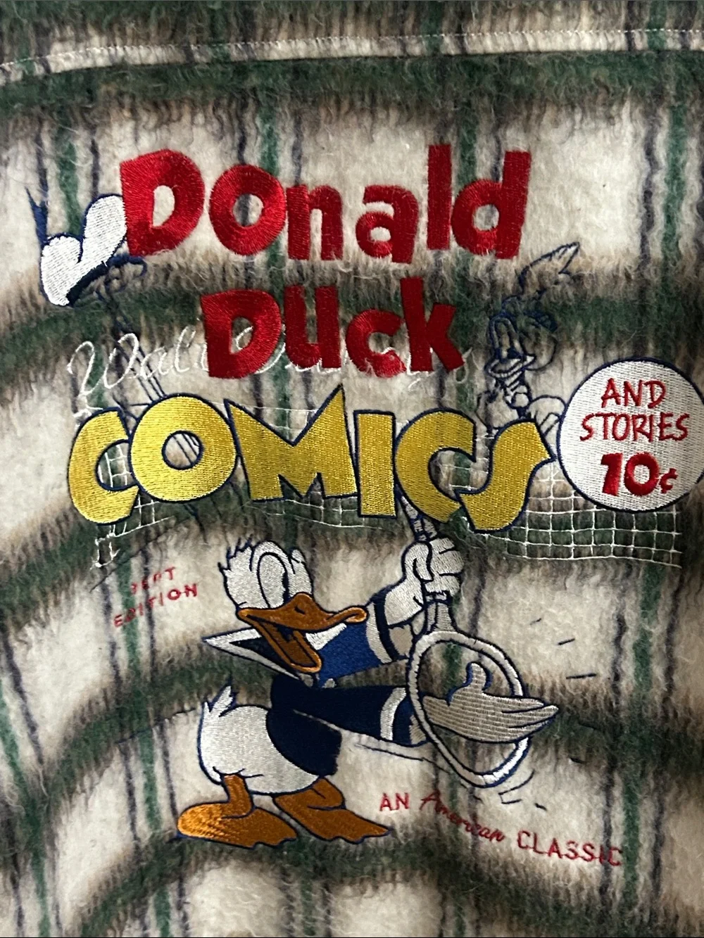 Disney x Forever 21 Plaid Shacket/ jacket with Donald Duck comic mens medium